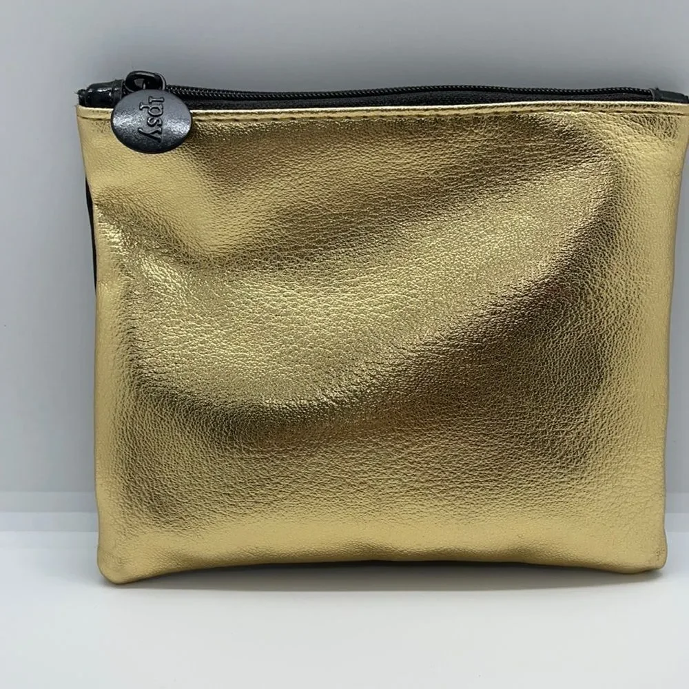 NWT IPSY Gold Metallic Cosmetic Bag w/ Zipper